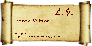 Lerner Viktor névjegykártya